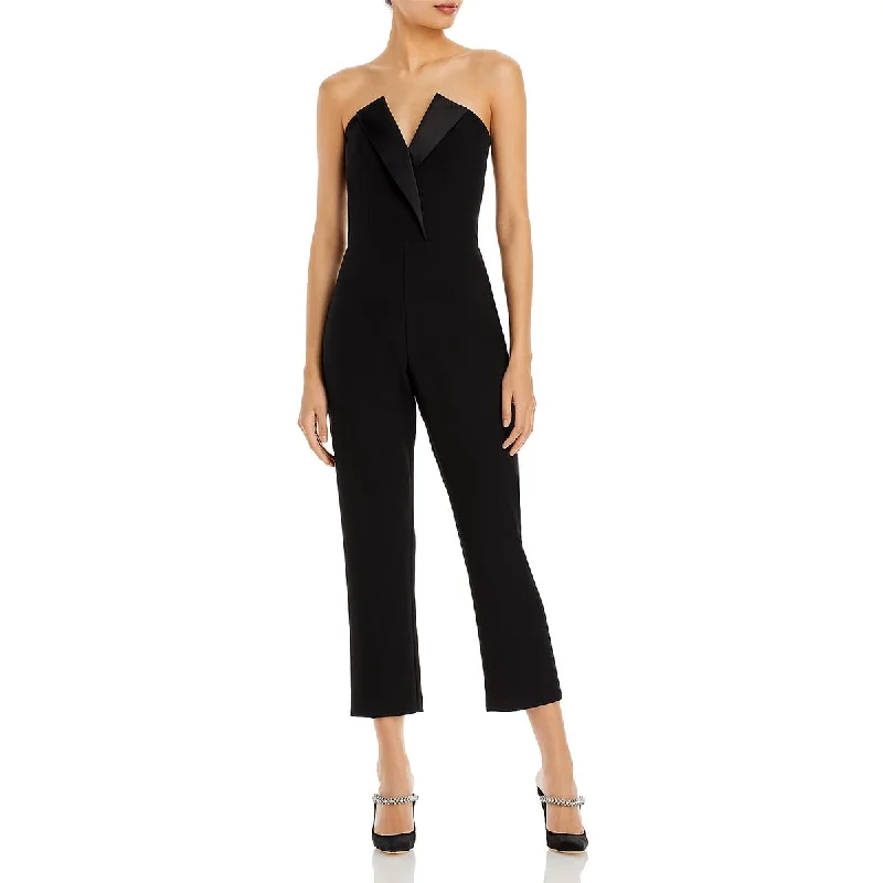 Aidan by Aidan Mattox Womens Strapless V-Neck Jumpsuit