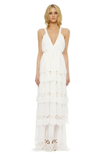 Mara Hoffman Gaia silk chiffon lattice gown