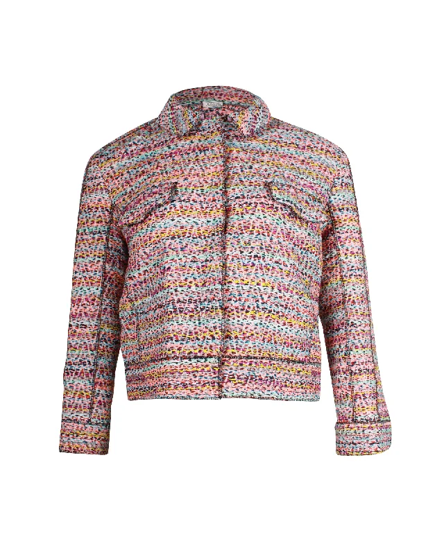 Nina Ricci Tweed Cropped Jacket in Multicolor Polyamide