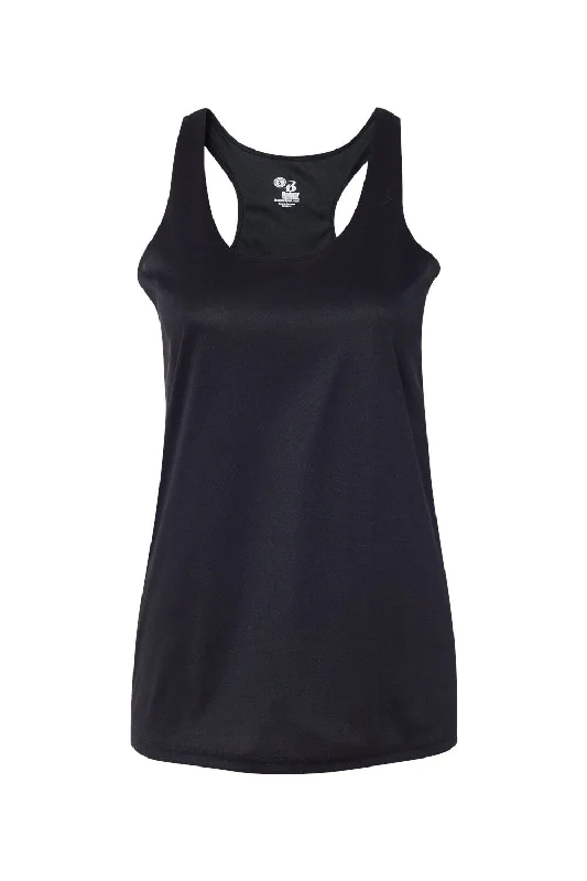 Badger Womens B-Core Moisture Wicking Racerback Tank Top - Black