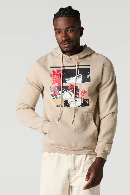 Anime Graphic Fleece Hoodie