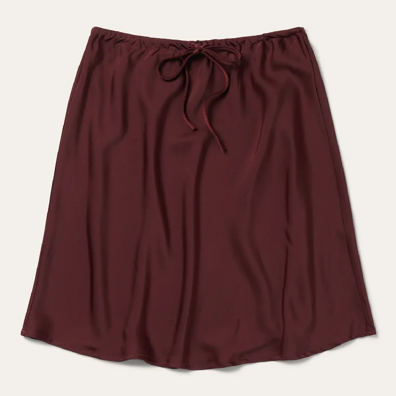 Wine Satin Skirt